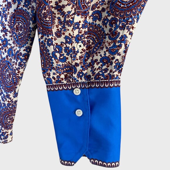 J.Crew Drapey Cupro-Blend Hidden Button-Up Shirt Purple Women's 8 Classic-Fit - Picture 7 of 12